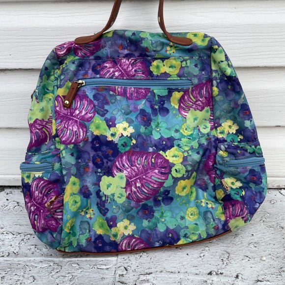 Mimosa Women Backpack Multi color Floral Print Mini Bag Read descr - Picture 2 of 12